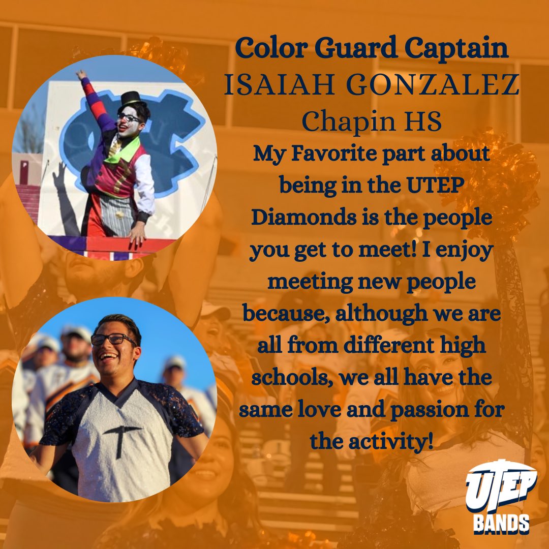 UTEPBands's tweet photo. On behalf of the @UTEPDiamonds, we are so excited to present our 2023 Color Guard Captains!! We cannot wait to work with this amazing group and its leaders!! ⛏️⬆️🤙🏽 #UTEPBands #UTEPDiamonds https://t.co/MKzU9ppdbm