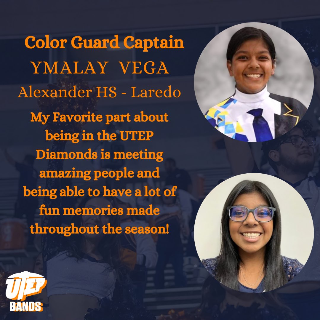 UTEPBands's tweet photo. On behalf of the @UTEPDiamonds, we are so excited to present our 2023 Color Guard Captains!! We cannot wait to work with this amazing group and its leaders!! ⛏️⬆️🤙🏽 #UTEPBands #UTEPDiamonds https://t.co/MKzU9ppdbm