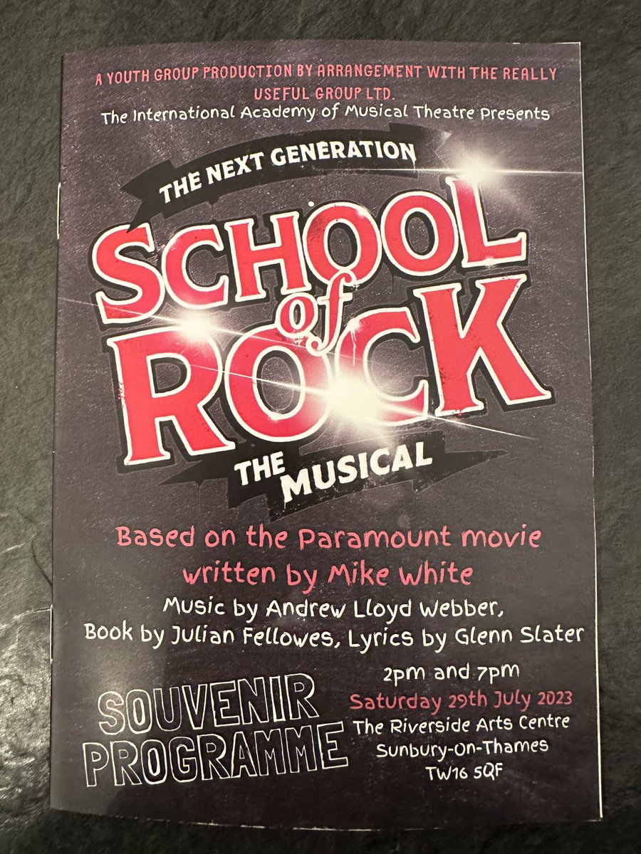 Congratulations to everyone involved in <a href="/theofficialIAMT/">The International Academy of Musical Theatre</a> performances of School of Rock today. Both shows were absolutely fantastic!