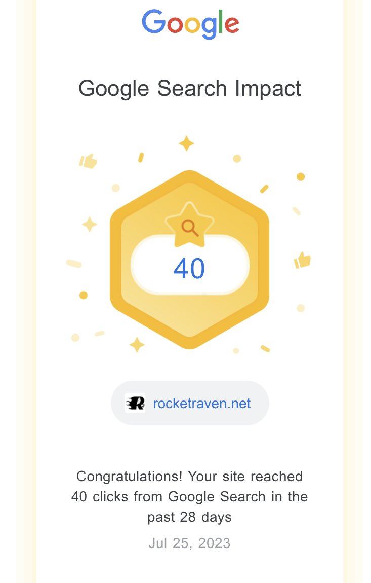 sircrone's tweet photo. https://t.co/SlJmg87zhI has hit another milestone!
40 organic #Google search clicks
#rvn #ravencoin #nft #p2p #crypto #RocketRaven https://t.co/v1fmc76e93
