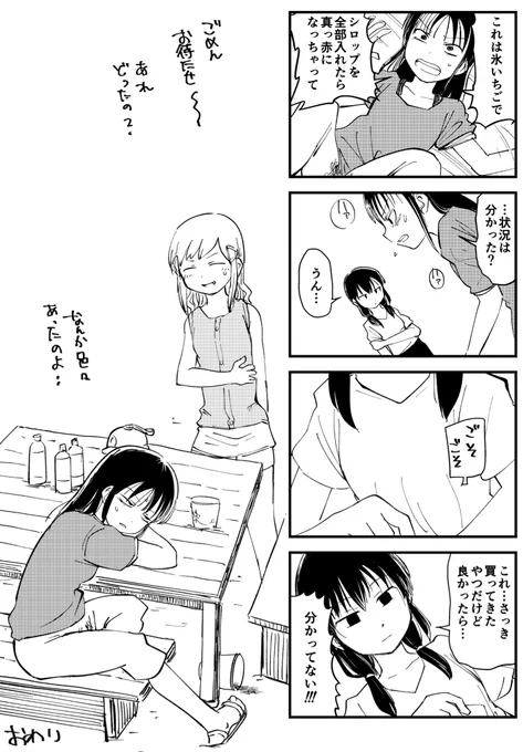 (8/8おわり)
当日このコピー本がすぐなくなってしまったこともあり、今回Web用に若干修正したのを公開させていただきました。ほのぼの4コマ漫画を目指しました 
