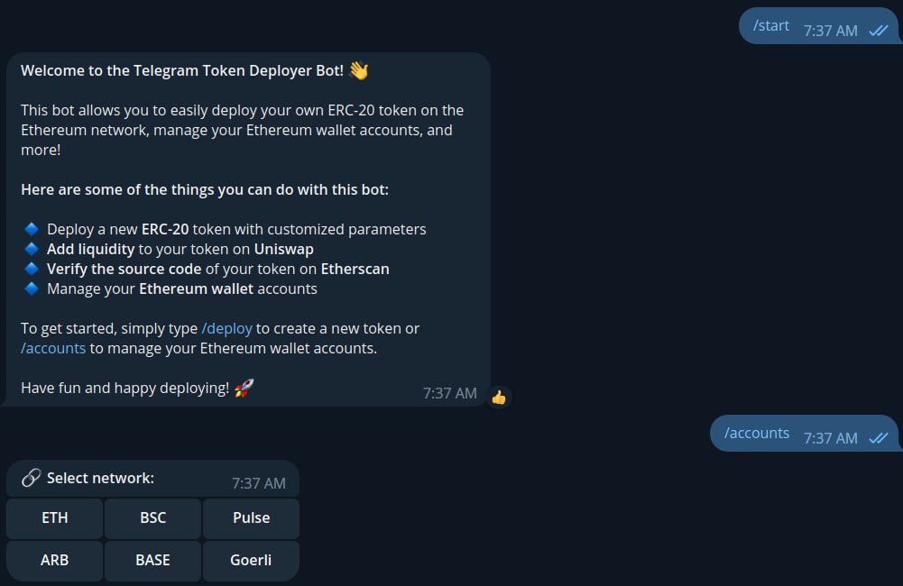 Token deployments through 0xAuto Bot is now available on Base Blockchain.
Enjoy fast deployment times, auto verification on <a href="/BaseScanHQ/">BaseScan</a> , auto lp addition on <a href="/LeetSwap/">LeetSwap</a> all on t.me/zeroxautobot
#0xa #0xAuto #0xAutoBot