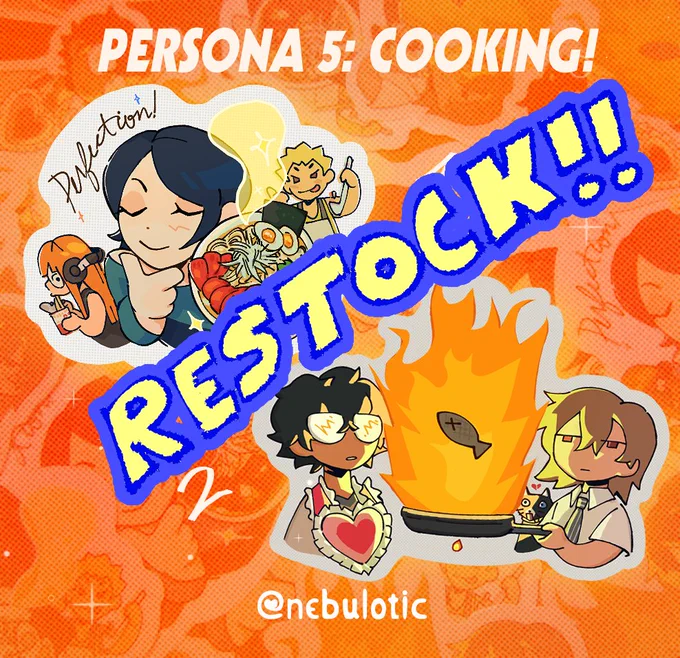 [SHOP UPDATE!] hiii my P5 stickers are in stock again!!! And to celebrate 100 sales a few of my stickers are a discounted price + free shipping for all domestic orders! Use THANKS100 ^^