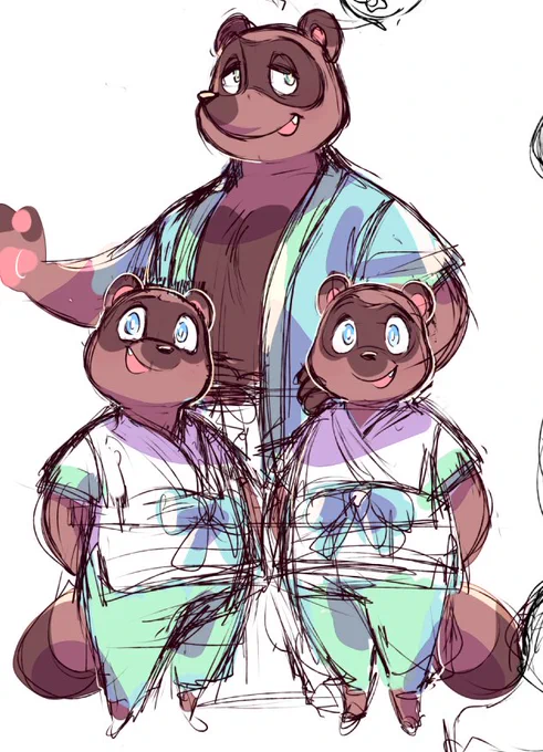 Quick sketch of Tom Nook and his nephews~