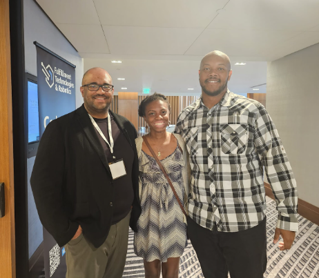 Great work <a href="/monroe_kennedy3/">Monroe Kennedy III</a> <a href="/randi_c1/">Randi Williams, Ph.D.</a> <a href="/KendallJQueen21/">Dr. Kendall J. Queen</a> Monroe Kennedy, Kendall Queen, Randi Williams representing #BlackInRobotics and UMBC Meyerhoff Scholars at Amazon Day One Summit for Fellows. They had an engaging panel about the summit. amazon.science/academic-engag…
