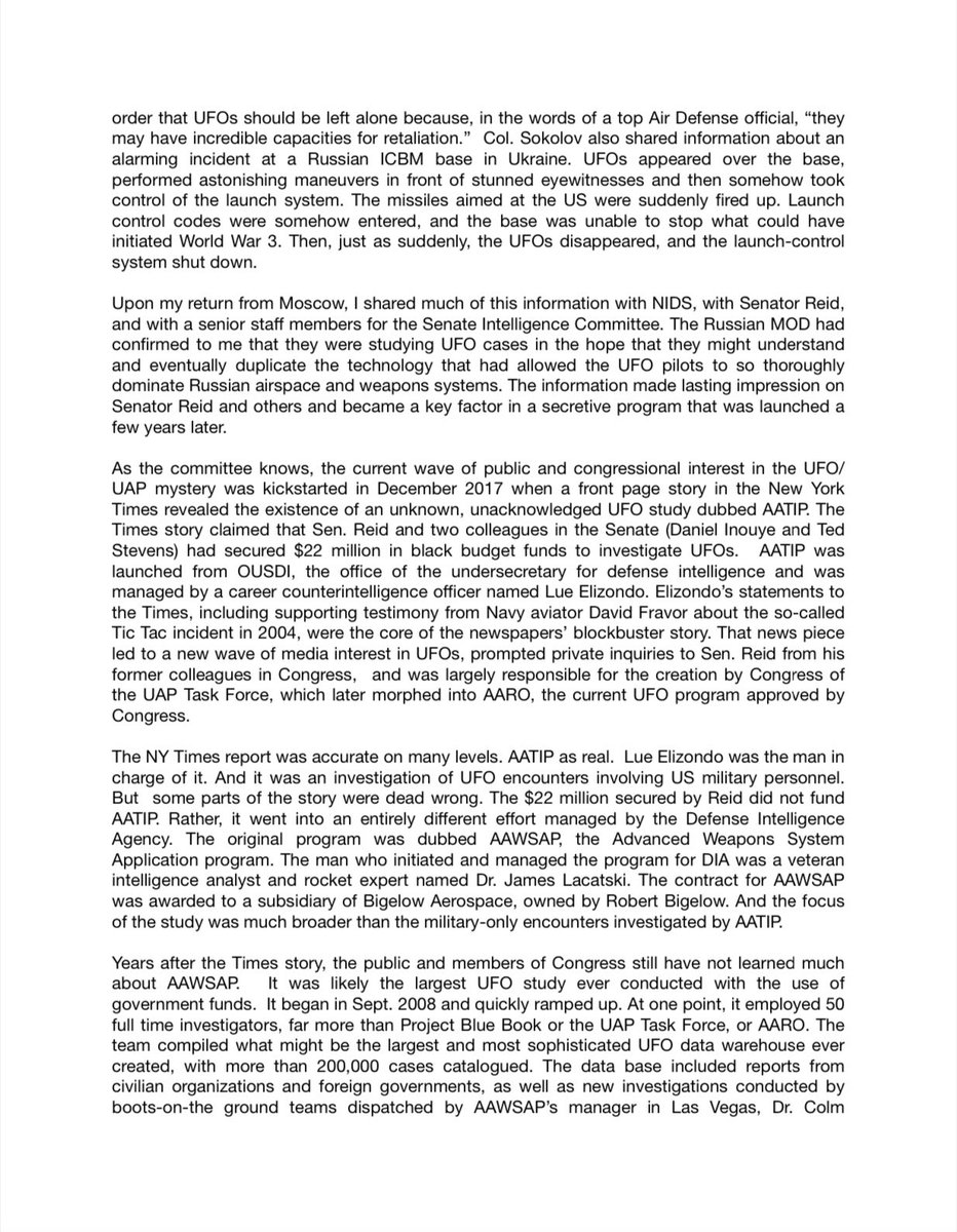 UAPJames's tweet photo. George Knapp’s 4 page letter to Congress which was entered into the Congressional Record by Rep. Tim Burchett at the House Oversight Committee UAP Hearing on July 26, 2023.

#ufotwitter #ufo #uap https://t.co/TWV6iPJfV7
