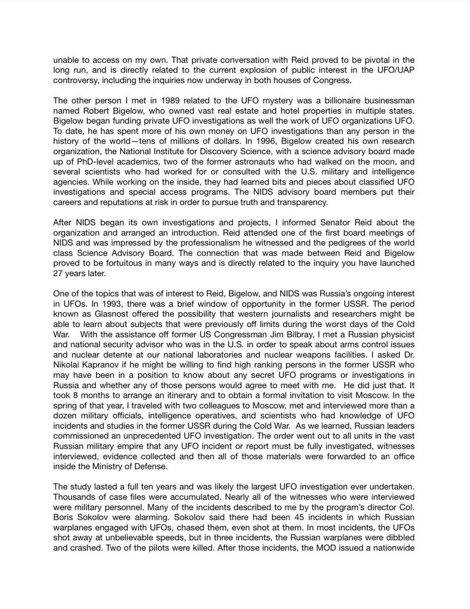 UAPJames's tweet photo. George Knapp’s 4 page letter to Congress which was entered into the Congressional Record by Rep. Tim Burchett at the House Oversight Committee UAP Hearing on July 26, 2023.

#ufotwitter #ufo #uap https://t.co/TWV6iPJfV7
