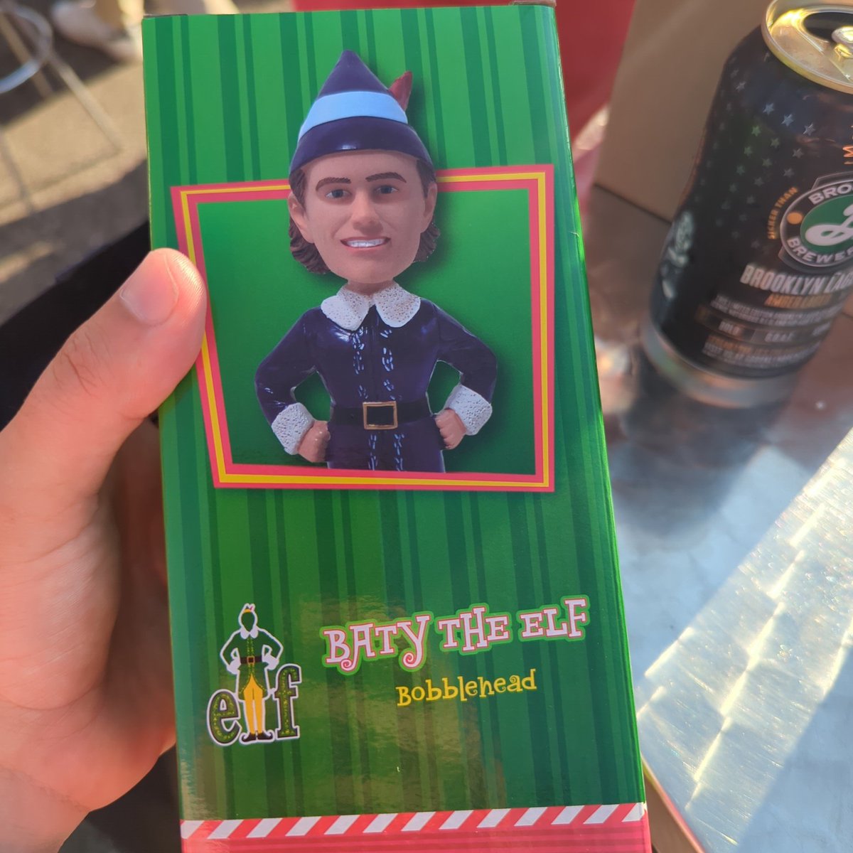 Drtobaggin7's tweet photo. @MiLBPromos we have obtained the Elf, too bad @mr_telliott couldnt join me and @VanReillder for the fun...also their is a cover band playing here during the game in #backyard and its amazing @BKCyclones https://t.co/kFnbPRmJXu