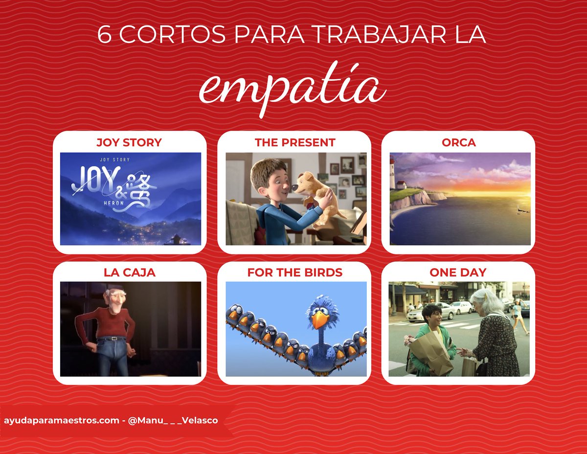 AyudaMaestros's tweet photo. 6 cortos para trabajar la empatía. 👉 https://t.co/tpjRhduccP Por @Manu___Velasco https://t.co/mDEDLvUi4j