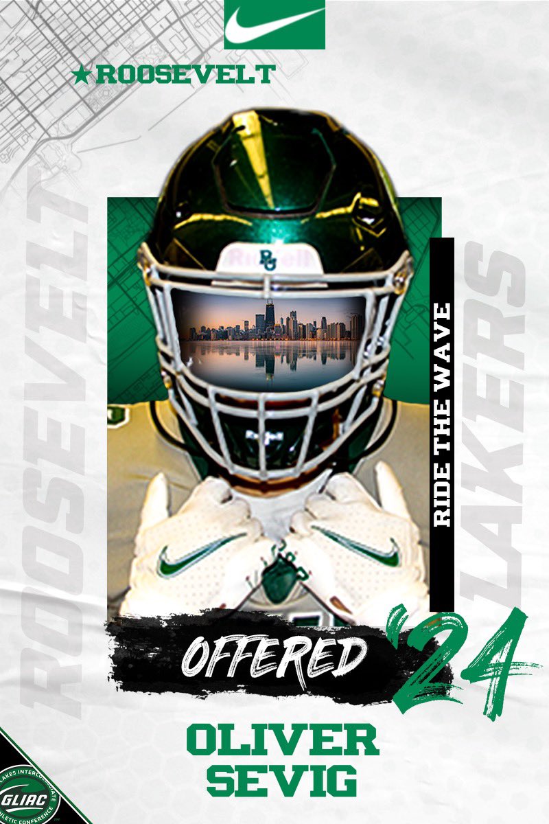 After a great phone call with <a href="/Coach_Davis42/">C.J. Davis</a> I’m honored to announced that I’ve received my first offer from Roosevelt University <a href="/RULAKERFB/">Roosevelt University Football</a> #ridethewave 🌊