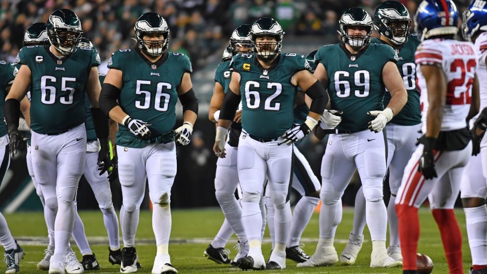Is any line better than this one? Comment who your pick for best O-Line unit for the 23-24 season! #NFL #Eagles #KelceBowl