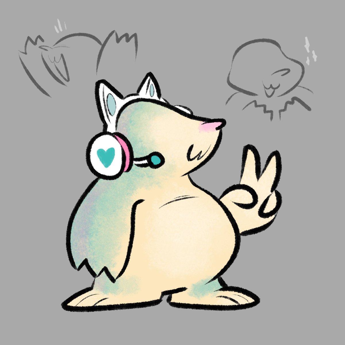 what if i make a character who's a golden mole but she enjoys wearing cat-ear headphones...