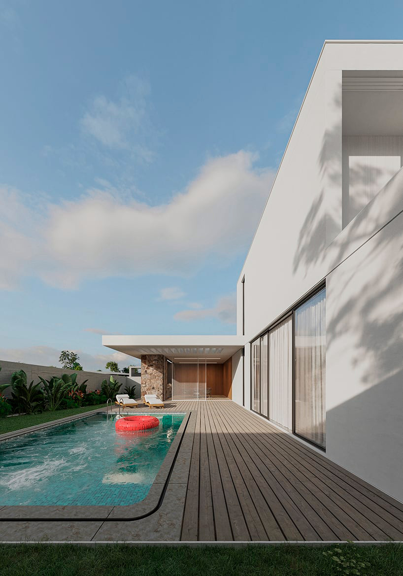 designboom's tweet photo. white cantilever glazed volume by @SenceArchitects stands on stone plinth in cyprus    https://t.co/Ge6mMMLNa4 https://t.co/2TfunbGB20