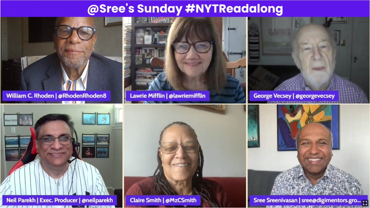 neilparekh's tweet photo. @KristalZook @NYTmag @Sunny_Slaughter @phaldipur @ronald_thomas @jakesilverstein @AvolynsPapa @DrSujanaENT @waynekamidoi @mcurtisnc3 @muckrack @digimentors ICYMI, last week's show celebrating the @nytsports desk was great. It was an instant classic, a #LifeHighlight as @Sree likes to say.
Sree wrote about it in his newsletter: https://t.co/wj94Ttp0SS
I tip my Yankee cap to @LawrieMifflin @MzCSmith @georgevecsey & @RhodenRhoden8. https://t.co/RxAo5f635o