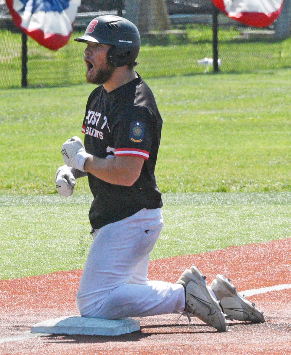 JCimburek's tweet photo. This kid, Brookings' Parker Winghart, hit some HARD shots this week. This one squared up a pole on the outfield fence and bounced away from the fielder, helping Winghart get a triple. https://t.co/2M5yT1zt7R