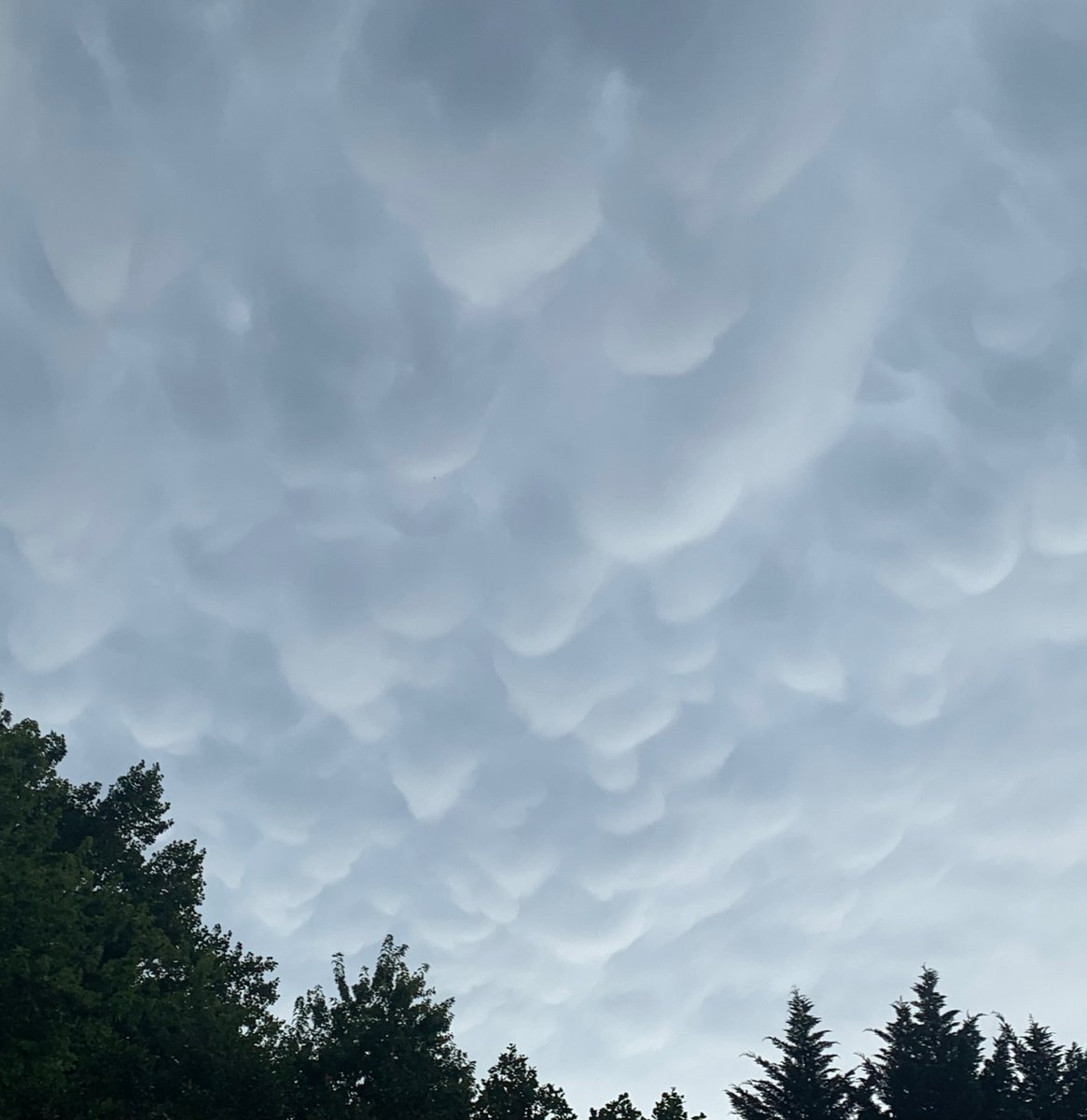 Mammatus clouds(?) after the storm in Arnold MD @capitalweather