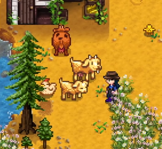 araydia_'s tweet photo. true friendship is when they make you a goat in stardew 🤠 https://t.co/1VXGGQmy60