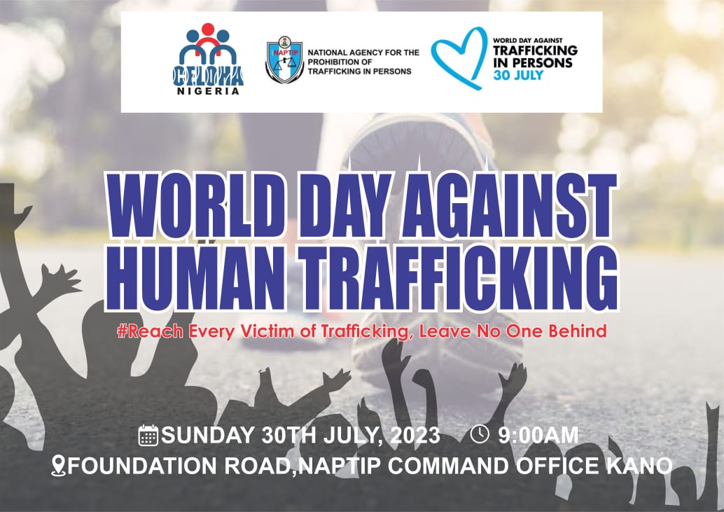 @celohanigeria We are inviting general public to join us tomorrow morning by 9am at @naptipnigeria #kano Command to #walk for commemoration on Wold Day Against #humanatmTrafficking
@YZYau @LEAPAfrica @FMHDSD
#trafficking #TheNigeriaWeWant