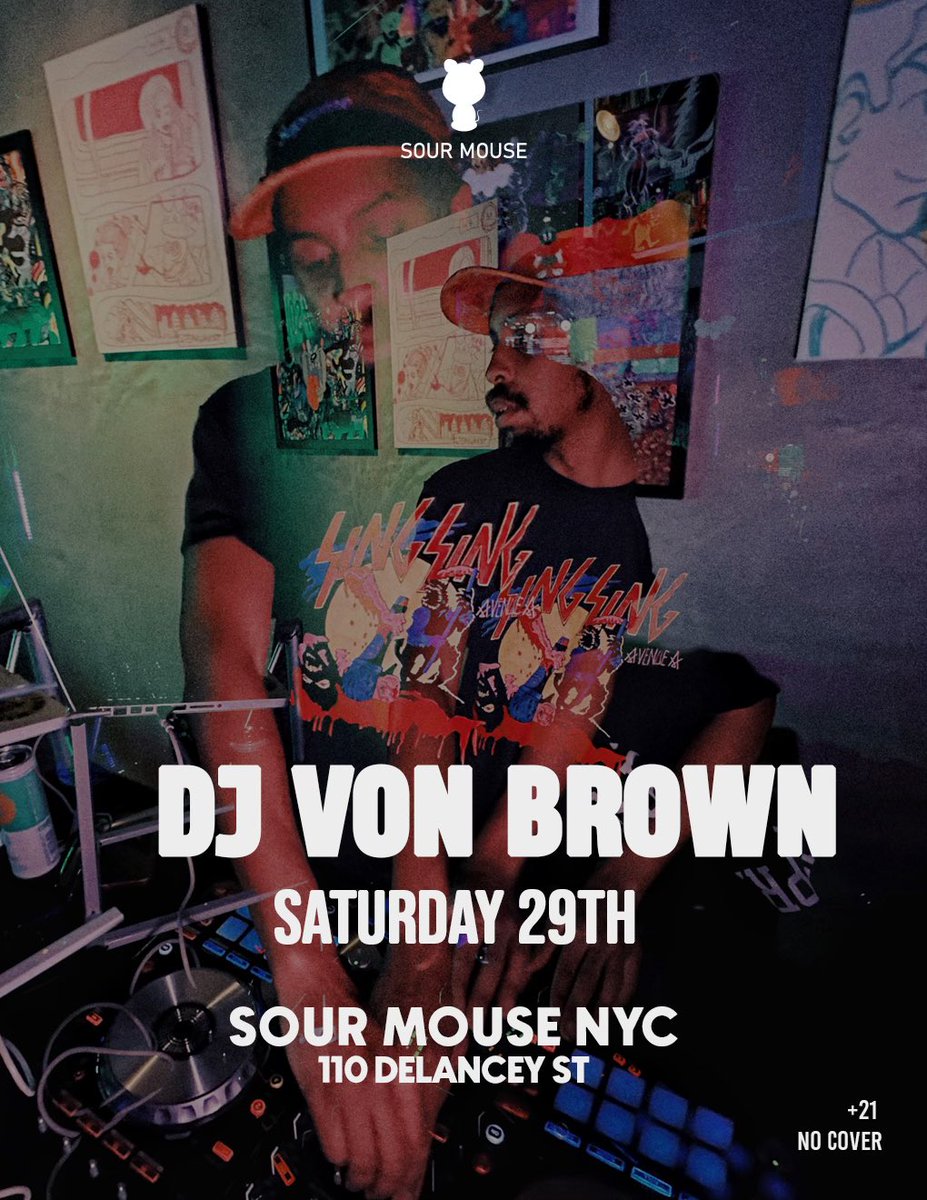 sourmousenyc's tweet image. Tonight @vonbrownsworld on set!

#sourmousenyc #gamehall #music #pingpong #SaturdayMood #partyallnight