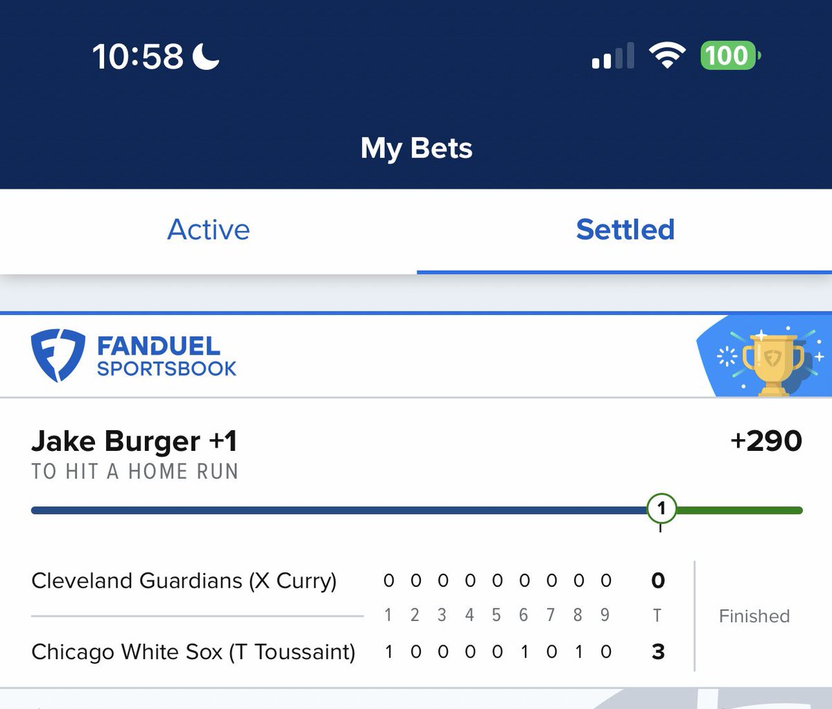 PrizePicks4U's tweet photo. Well He Did It Again 
Jake Burger Home Run.
The Night Before Jake Had 2 HR’s
#fanduel #sports #MLB #sportsbet https://t.co/7JuZnoEtbZ