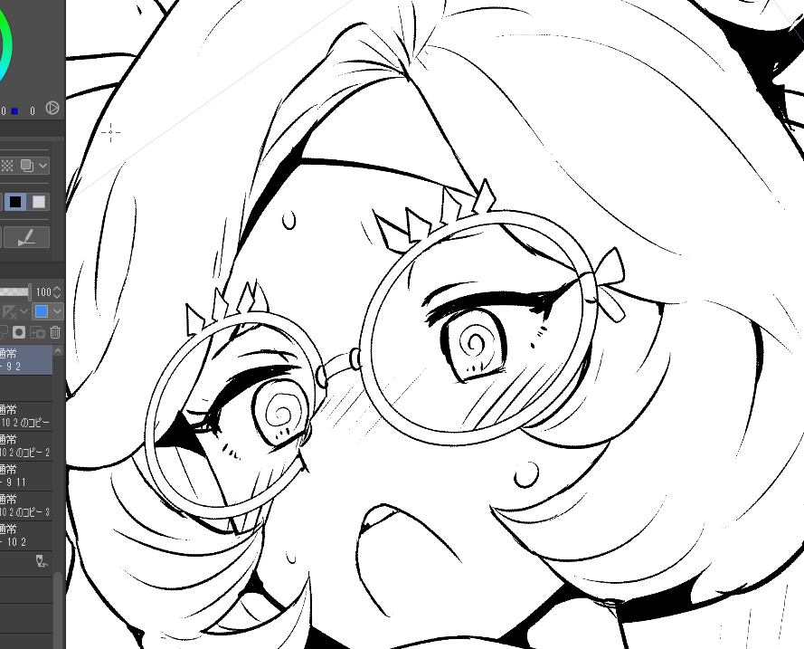 2ページ目(というか1ページまるごと1コマ)の線画完成。 