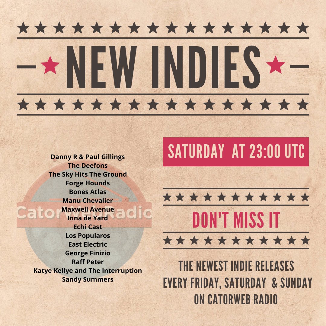 catorwebradio's tweet photo. #OnAirNow #NewIndies @dannyrpaulg @Thedeefons @SkyHitsGround @ForgeHounds #BonesAtlas #ManuChevalier @maxwell_avenue #InnaDeYard @echi_cast @lospopularos #EastElectric @moosicmaster #RaffPeter @katyekellyeand1 #SandySummersch https://t.co/YaEpztIsFQ