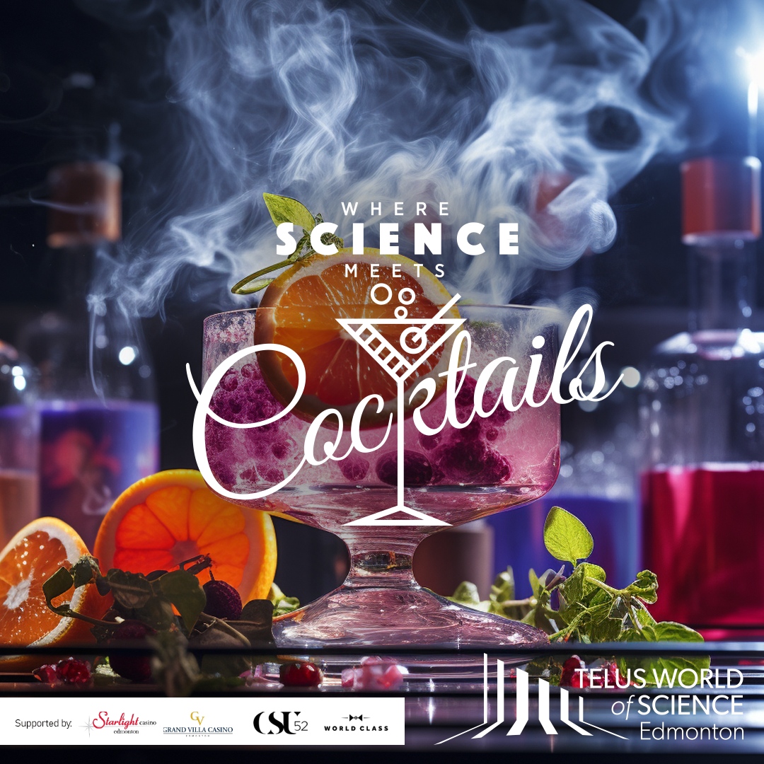 TWoSEdm's tweet image. October 12 is the night! Where Science Meets Cocktails will blow your mind with its fusion of scientific mixology, tantalizing food pairings, and explosive activities. Join us for a sensory experience like no other! 🍹 #WSMC2023 twose.ca/wsmc