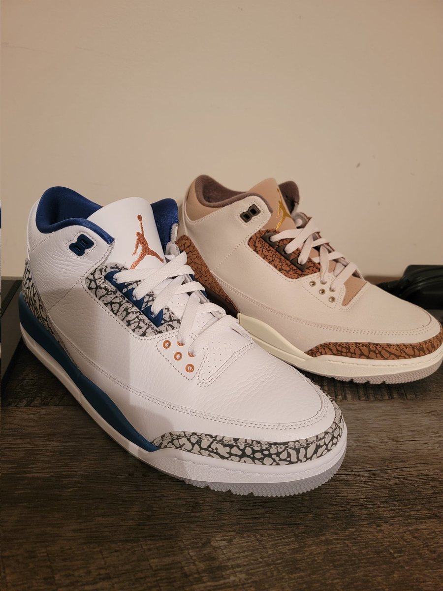 blamerandy's tweet photo. I'm glad I bought both pair. So I won't wear one out lol #jordanretro3 #palomino https://t.co/xcpJtpNQfY