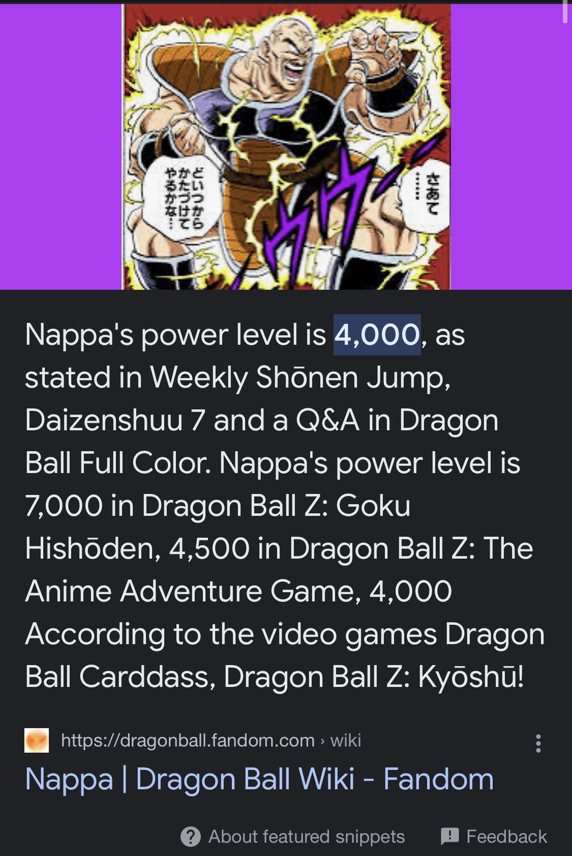 Sokō 🇭🇹 on X: @BerlunoJupiter @NephiTSWarrior @lonely_heheh Nappas power  level was 4000 in the saiyan saga ssj2 is a 100x base multiplier which  makes it 400000 first form Friezas power level was
