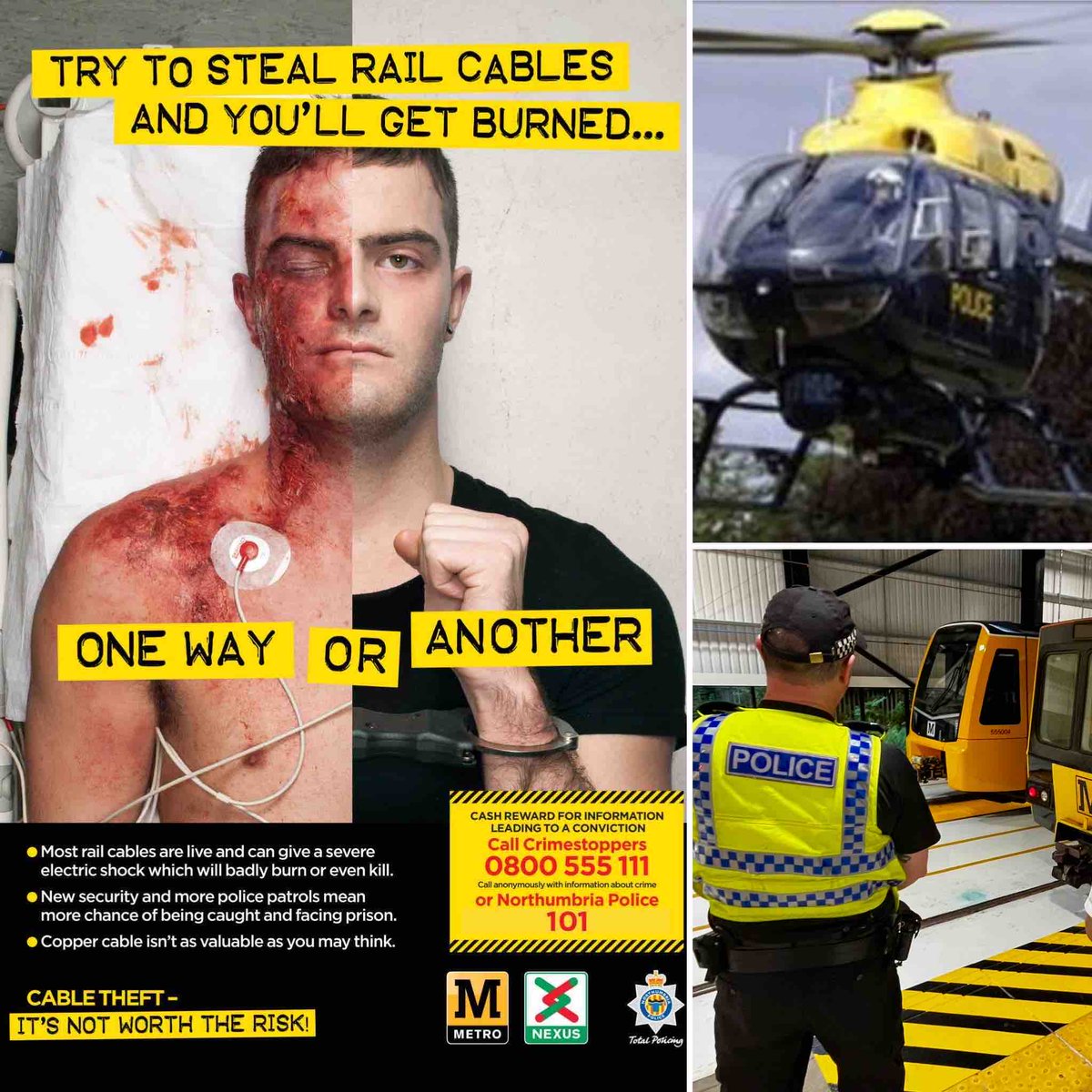 #MetroNPT Cable theft not only has a high financial cost to @my_metro but can cause major disruption to passengers.Together with regular patrols by specialist officers,we also make use of our flying friend to respond to such incidents. #Metro #NorthTyneside #NorthumbriaPolice