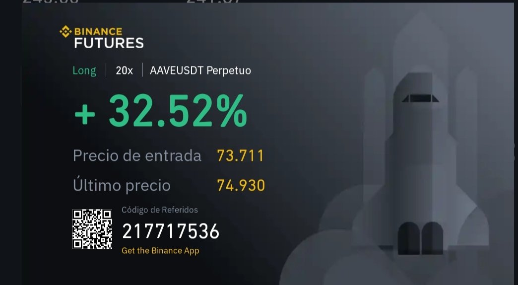 Abymel's tweet photo. @TradingLatino Al final tu trade de AAVE si va caminando tío Jaime, le baje un poco más el SL del que tú comentaste y sí jalo!!!! https://t.co/hA75dDlnAv
