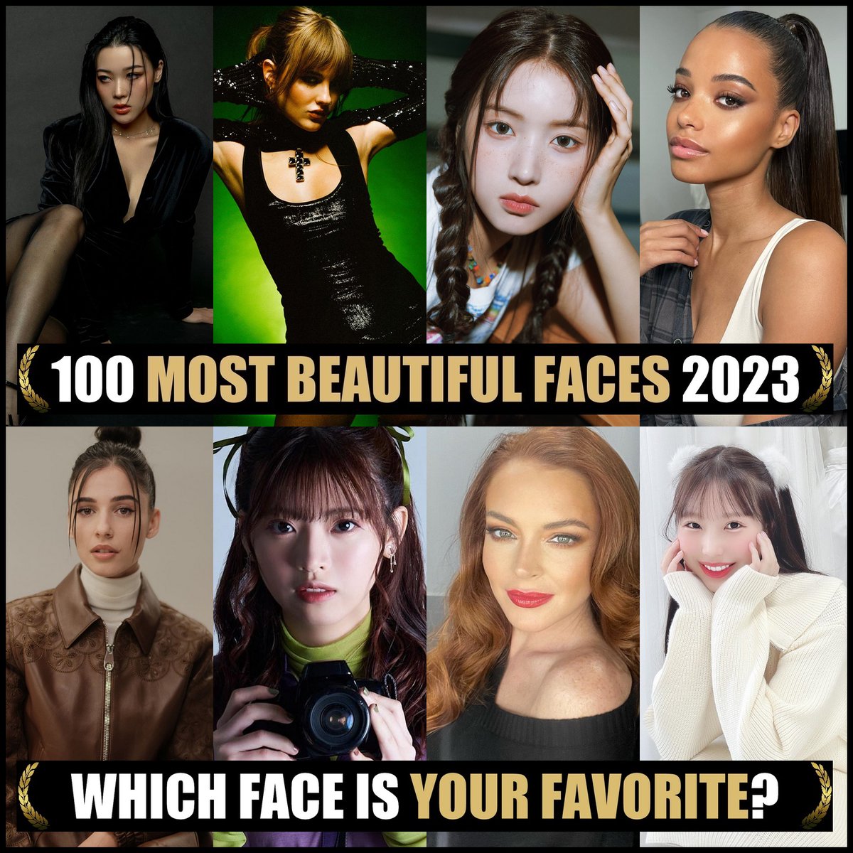 Nominations for 100 Most Beautiful Faces of 2023. Congrats to all! If you would like to nominate & vote please join our Patreon (Link in Bio). #TCCandler #100faces2023 #emilymei #emilyghoul #victoriadeangelis #maneskin #JIWOO #NMIXX #naomiscott #akb48 #machialing #LINDSAYLOHAN