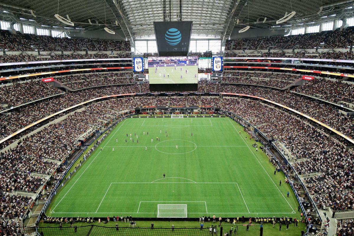 ATTStadium's tweet photo. RECORD BREAKING EL CLASICO 🔥 

82,026 fans attended today’s game making it the largest for an El Clasico in the U.S. and the largest club soccer match in #ATTStadium history! 

@fcbarcelona | @realmadrid | @thesctour https://t.co/41GjcHZN3m