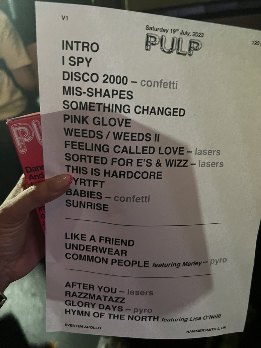 Thank you <a href="/welovepulp/">Pulp</a> 
You were everything tonight.
#pulp #setlist