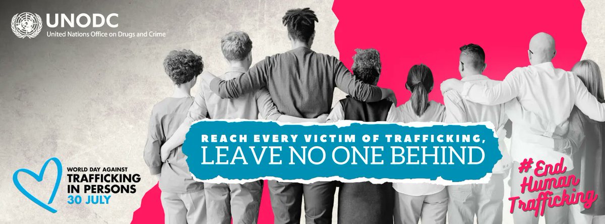 ACTCrimeStop's tweet photo. "Reach every victim of trafficking, leave no one behind"

The campaign for World Day Against Trafficking in Persons 2023 aims to raise awareness of disturbing developments and trends identified by UNODC. https://t.co/scNN47KOSK