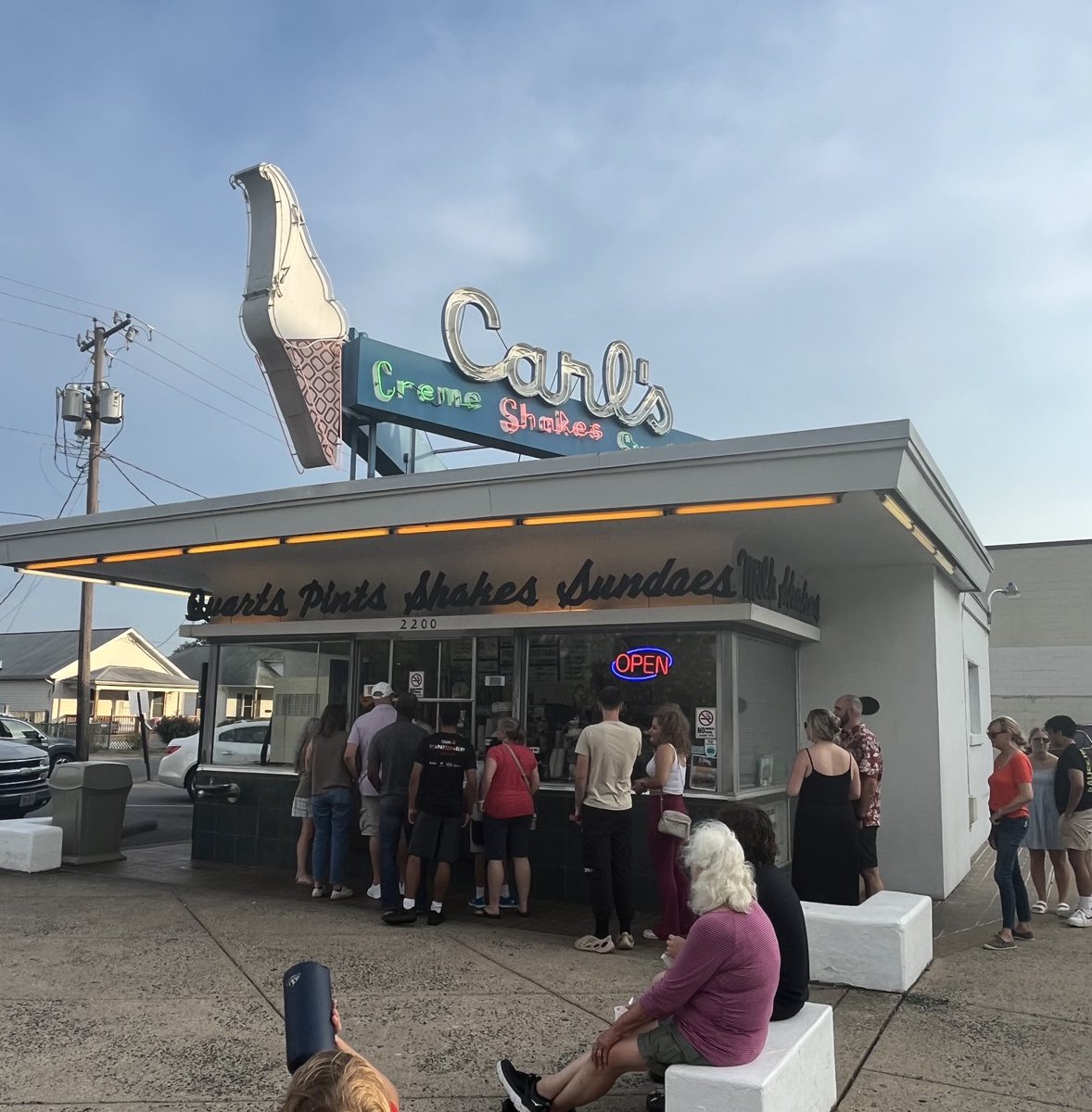 revmahoney's tweet photo. With temperatures in the high 90s, there’s only one place to go. Carl’s ice cream baby!  #IScreamYouScream #Yummy #CoolBaby https://t.co/PRR2UKrDKM