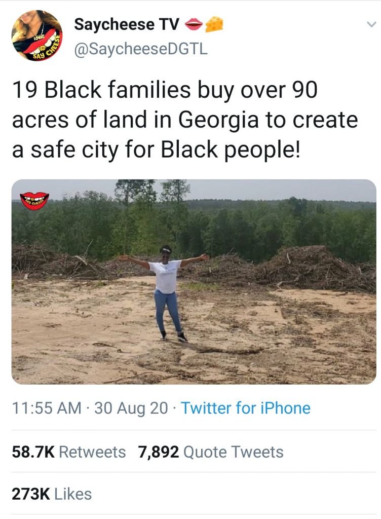 CheeseheadBrian's tweet photo. I mean, you're still going to need whites to build water &amp; sewer lines, electric power, internet cables, roads, bridges, heavy equipment for construction of new homes and schools, and a landfill anyway, so not sure what buying 90 acres is going to accomplish in the short run. https://t.co/htSjjcueco