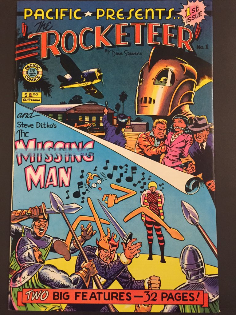 WillPheesh's tweet photo. Happy birthday, Dave Stevens! (Plus a bonus Steve Ditko fix)

#Rocketeer #1 #BettiePage #DaveStevens #TheMissingMan #SteveDitko https://t.co/fNUJPEtZem
