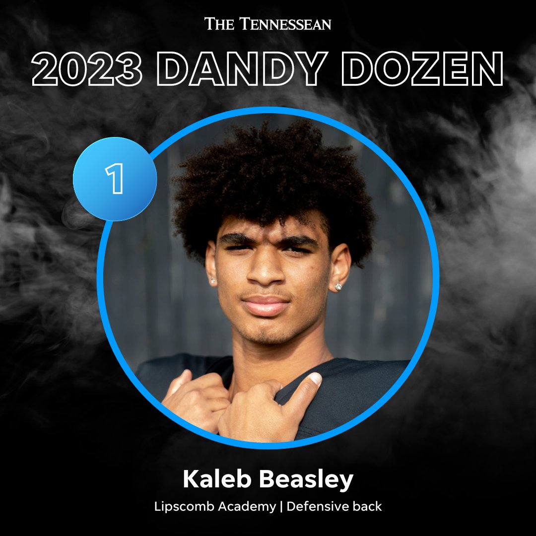 Tennessee football commit Kaleb Beasley of Lipscomb Academy is No. 1 in The Tennessean Dandy Dozen for 2023 @LAmustangFB  tennessean.com/story/sports/h…