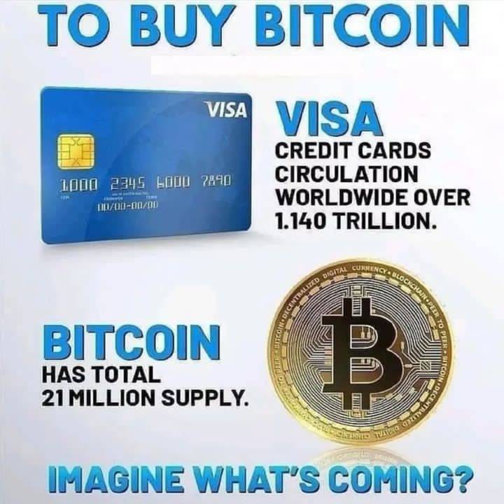 INVEST IN FOREXT TRADING TODAY 
ACCEPTED HERE

2 days ago

ID/00-D/DL
DCKCHA
TRAL
AN
BITCOIN
HAS TOTAL
21 MILLION SUPPLY.

IMAGINE WHAT'S COMING?

TO BUY BITCOIN
VISAVISA
CREDIT CARDS
CIRCULATION
WORLDWIDE OVER
1.140 TRILLION.