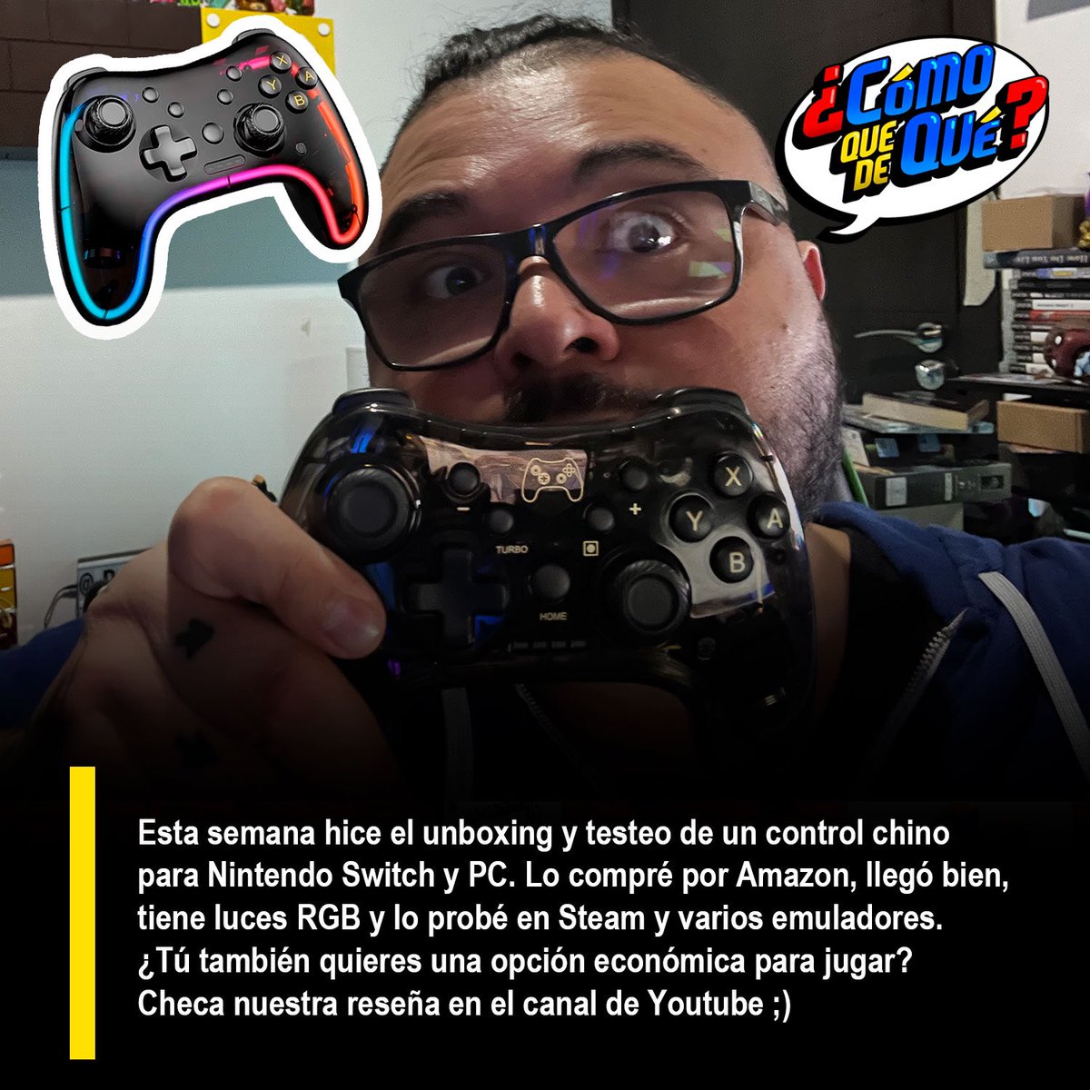 ComoQueDeQue's tweet photo. Probé un control #mando #generico para #switch y #pc checa mi #unboxing en @youtubelatam https://t.co/gCzE2iMlQP https://t.co/y9Zas4FVQL