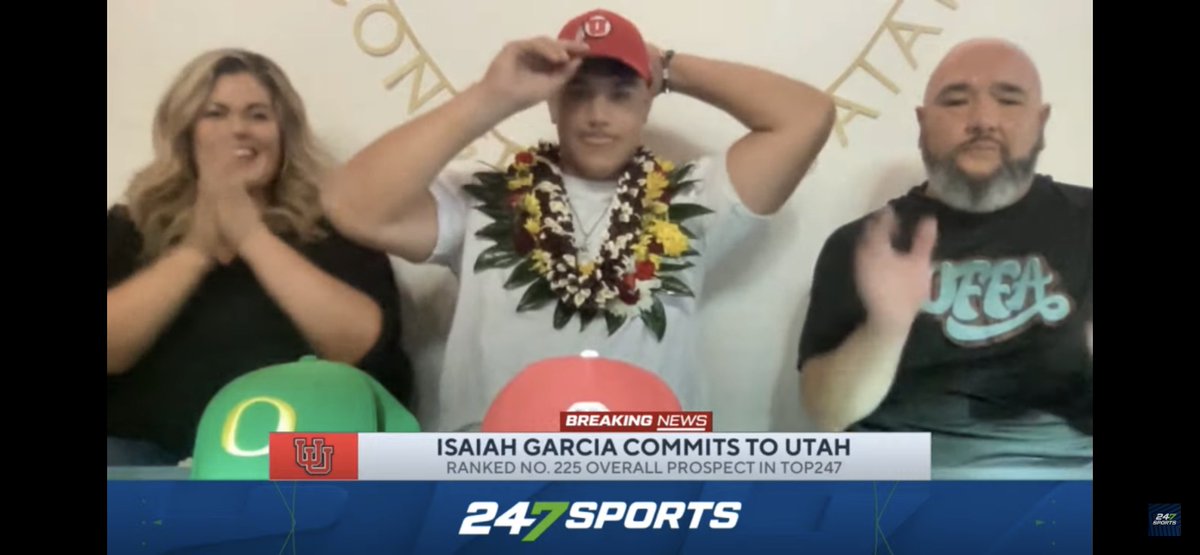 Josh_Furlong's tweet photo. Corner Canyon HS 4-star OT Isaiah Garcia, the state’s No. 1-rated recruit, announces his commitment to @Utah_Football.

Garcia chose Utah over Oregon, Stanford and USC.

It’s a great pickup for the Utes, who have now gotten the top recruit from the state 2 years in a row. https://t.co/xDfEZlxZw0