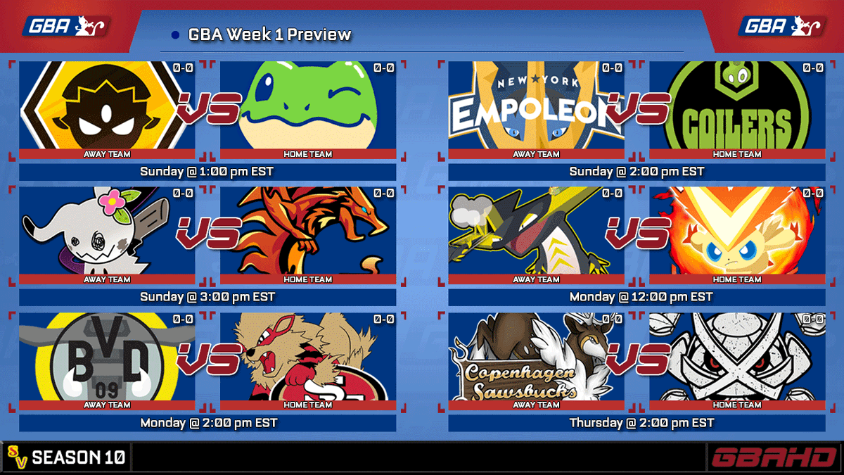 OPENING WEEKEND continues with our preview of the GBA Week 1 Battles! Check out tonight's video featuring <a href="/AsterJ_/">Aster</a> and <a href="/GymLeaderGeo/">Gym Leader Geo</a> - LINK BELOW!