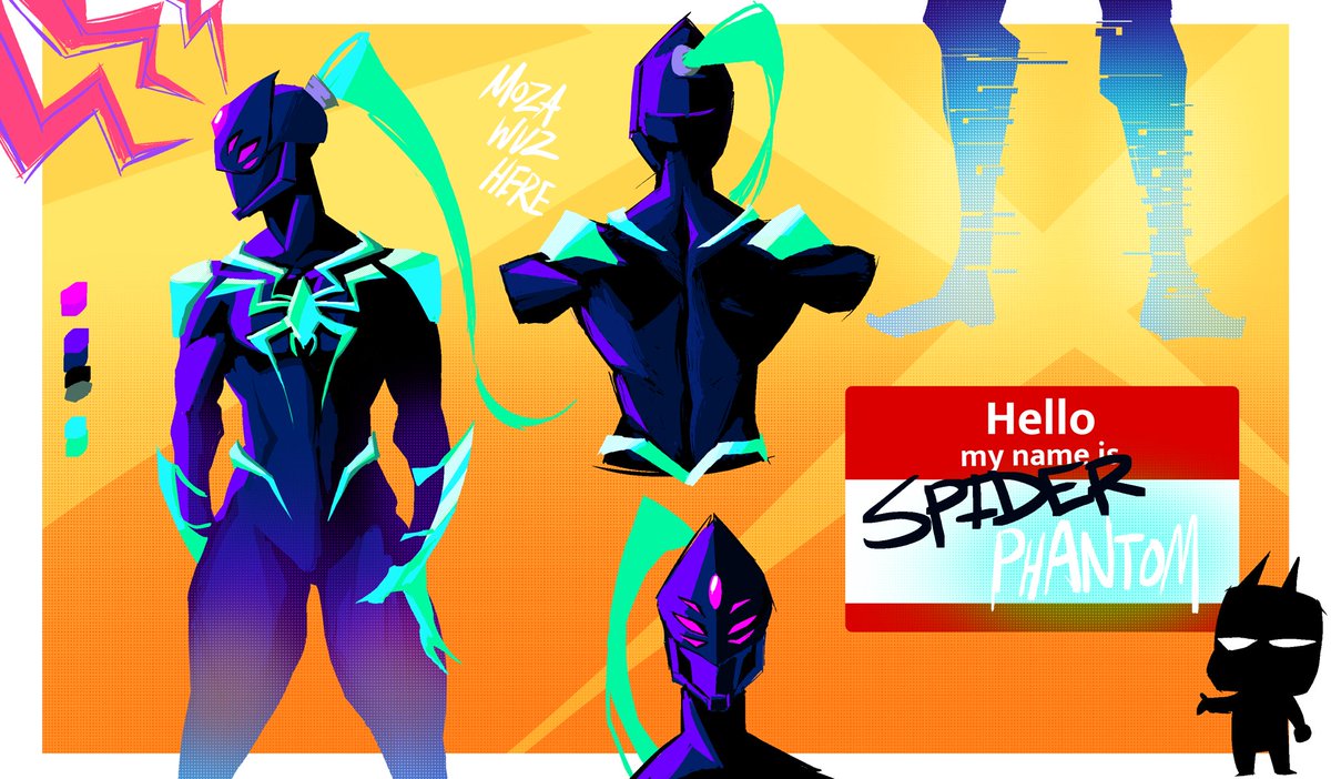 Mozaku1's tweet photo. Fashionably late to the spider sona/oc trend but screw it we ball here’s Spider-phantom  #SpiderManAcrossTheSpiderVerse #spidersona https://t.co/Z7bc8plE5w