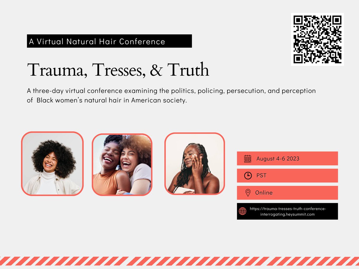 I'll be speaking on the Colorism and Curls in the Latinx Community for the Trauma, Tresses & Truth, the virtual conference on August 4th