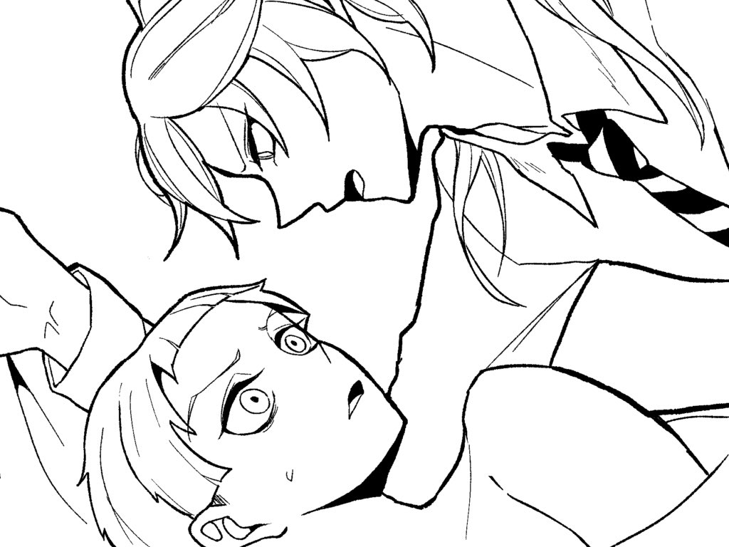 989日目、朝1時間描きました!  まさかのネクタイに苦戦した…