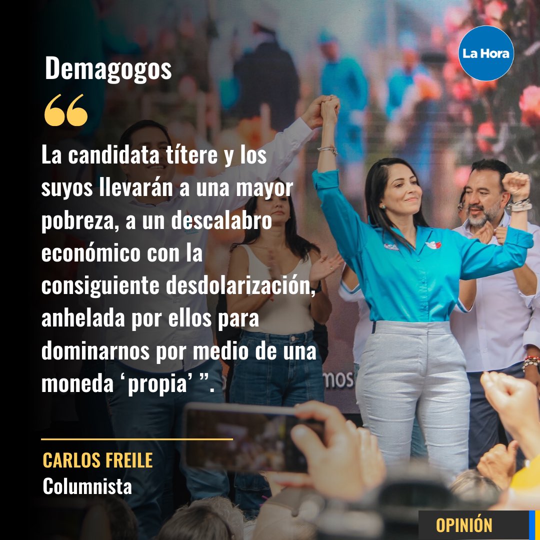 lahoraecuador's tweet image. #Opinión | "Estamos ante un ejemplo paradigmático de demagogia, una vitrina perfecta de sus características típicas”.

¿Qué opinas de la reflexión de Carlos Freile?🤔 Lee la columna completa en 👉 bit.ly/3DERHmk