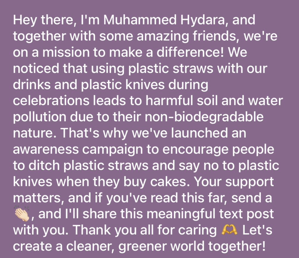 #BeatPlasticPollution!
#GetInvolved status and share with your friends and family. 
#BePartOfTheSolution_NotThePollution