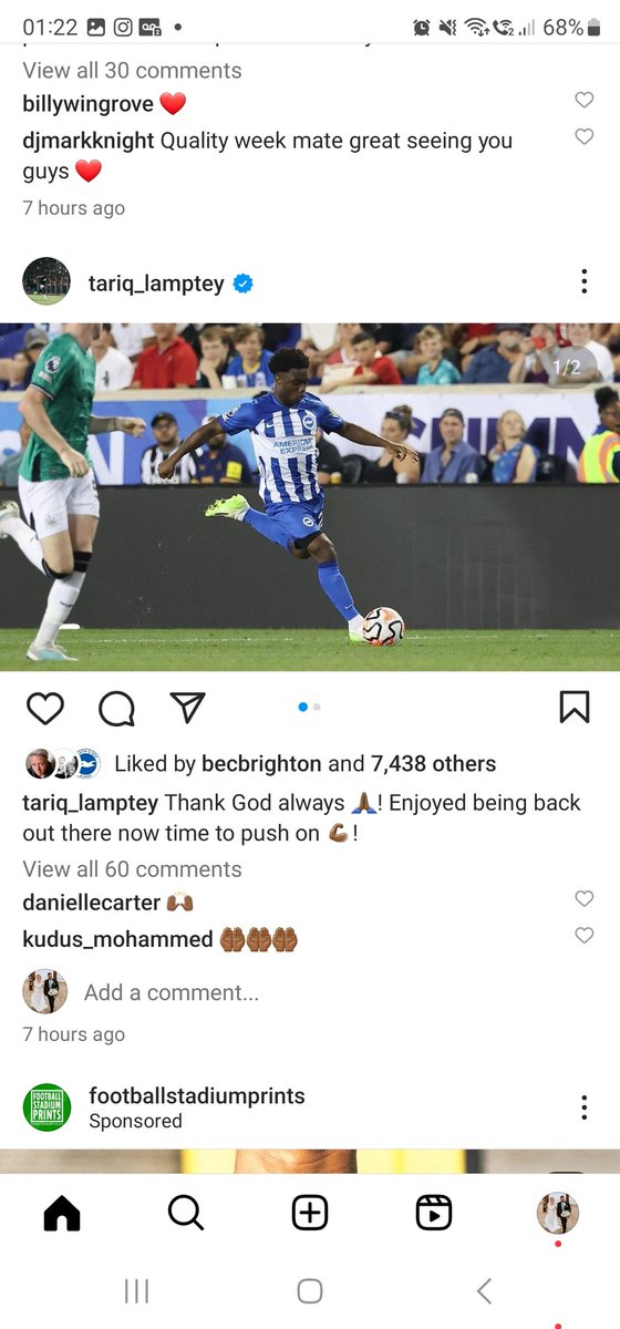 BrettMendoza_'s tweet photo. Why is Mohammed Kudus commenting on Lampteys insta?👀
#HeresToHoping https://t.co/RWVJIBkWsi