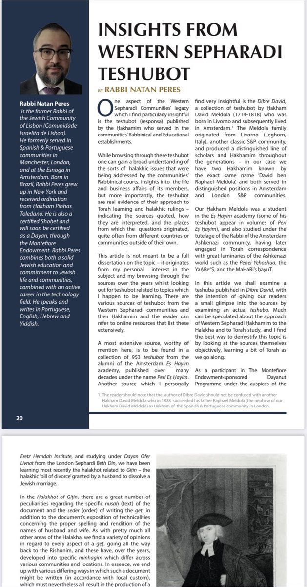 thehabura's tweet photo. 👀 Have you read our latest journal? 

🔦 In today’s spotlight we look at Rabbi Natan Peres’ fascinating article focusing on a Teshuva from Divre David of Hakham David Meldola from Amsterdam who responds to a query coming from Brisk! #Responsa #Gittin https://t.co/vEnjxhlA1m